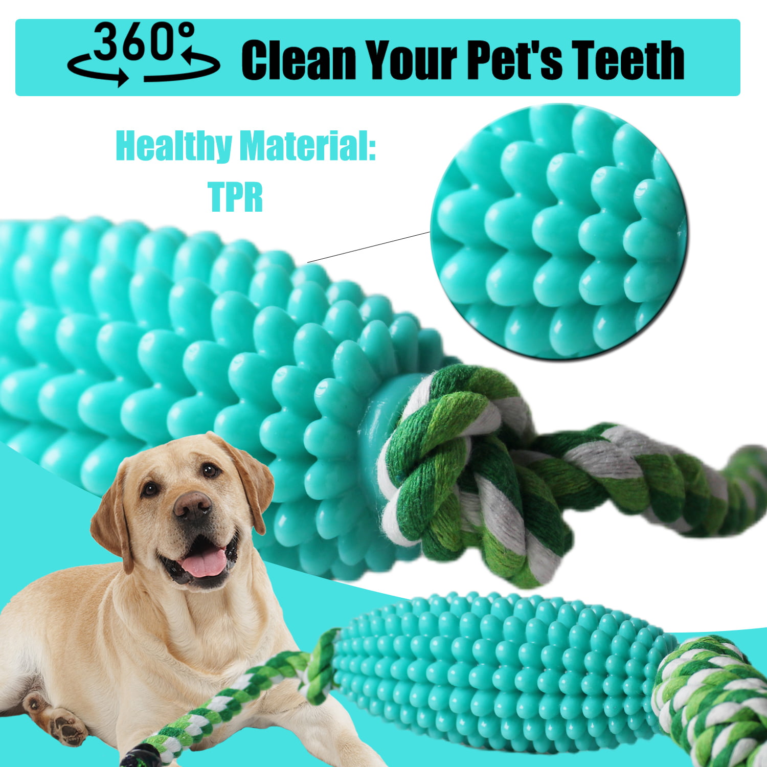 Yipetor Dog Chew Toys for Puppy Teething, Durable 10 Pack Natural Cotton  Rope Rubber Small Dog Toys, Aggressive Interactive Tug of War, Squeaky Toys  for Bored Chewing, Non-Toxic and Safe(Red-10pcs) - Yahoo