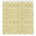 thumbnail image 3 of Geometric Shower Curtain, Convex Shape Concentric Diamonds and Concave Form Rotated Squares, Fabric Bathroom Set with Hooks, 69W X 84L Inches Extra Long, Earth Yellow and White, by Ambesonne, 3 of 3