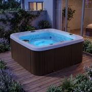 Lifesmart Coronado (LS600DX) Hot Tub - 7 Person, 65-Jet, 220v, Arctic White/ Espresso Brown