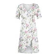 thumbnail image 4 of JULMCOMO Women Beach Dresses Summer Sexy Elegant Wrap V Neck Boho Dress Floral Print Dress Flowy Ruched Hawaiian Dresses, 4 of 5