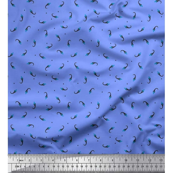 Soimoi Polyester Crepe Fabric Triangle & Rocket Cartoon Print Fabric by Yard 52 Inch Wide