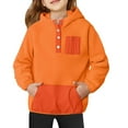thumbnail image 2 of Povozer Girls Oversized Full Zip Hoodie,Girls Fleece Pullover Hooded Sweatshirt Hoodie For Teen Girl Winter Button Jacket Coat With Pocket Girls Fashion Size 13-14 Years,Orange, 2 of 6