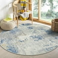 thumbnail image 3 of Moynesa 3'Round Modern Abstract Round Rug,Blue Kitchen Rug Washable Entryway Circle Rug Soft Bedroom Mat, Contemporary Non Slip Indoor Floor Throw Carpet for Under Dining Table Nursery Home, 3 of 7