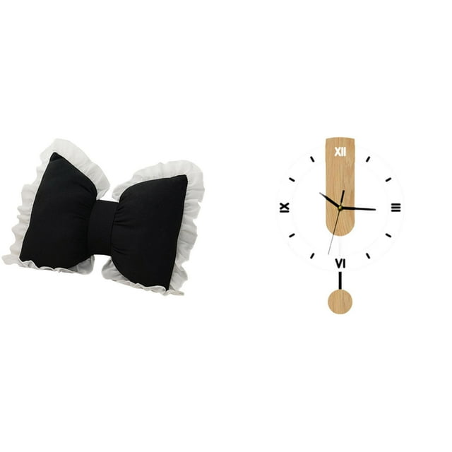 Cojín con lazo bonito,Almohada con forma de lazo,bonito cojín decorativo con lazo,Funda de almohada con lazo suave y cómodo adorno,Reloj de pared,Reloj de pared decorativo para baño y