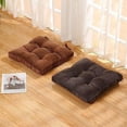 thumbnail image 3 of Nvzi Cojín de pana suave para silla de exterior o patio con lazos, para decoración del hogar, para silla de comedor de interior, 18" × 18" × 3,6", color gris oscuro, 1 unidad, 3 of 5