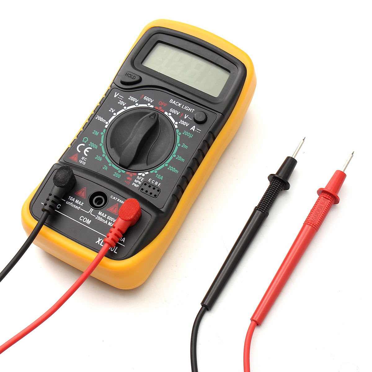 Digital Multimeter Voltmeter – Auto Range AC/DC Volt Ohm Tester With Capacitance, Diode & Transistor Test