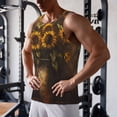 thumbnail image 5 of Gukieu Rustic Sunflower Bouquet Print Men's Quick Dry Fitness Vest, Round Neck Sleeveless Fitness Bodybuilding Top-Medium, 5 of 7