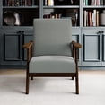 thumbnail image 4 of CraftPorch  Wenge Wood Mid-Century Accent Chair Warm Grey, 4 of 5