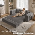 thumbnail image 3 of Leumius 2-in-1 Convertible Sofa Bed,Boneless Corduroy Modular Sleeper Couch with Cup Holders & Side Storage Pockets,Oversized Deep Seat Sofa for Living Room, Apartment, Guest Room,Gray, 3 of 9