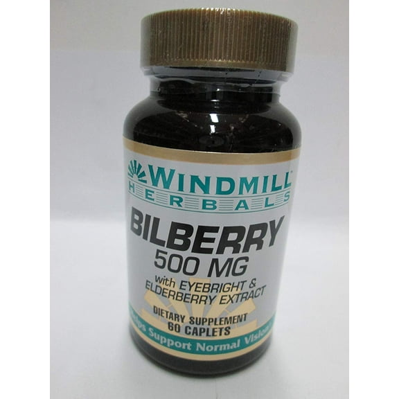 Windmill Bilberry 500 Mg Capsules Supports Normal Vision - 60 Ea