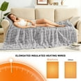 thumbnail image 3 of Dhole Heated Blanket Full with 10 Hours Auto-Off 6 Heat Level, 72" * 84" Cozy Faux Rabbit Fur Bubble Electric Full with Overheat Protection, Soft Fast Heating Blanket with ETL (Light Grey), 3 of 10