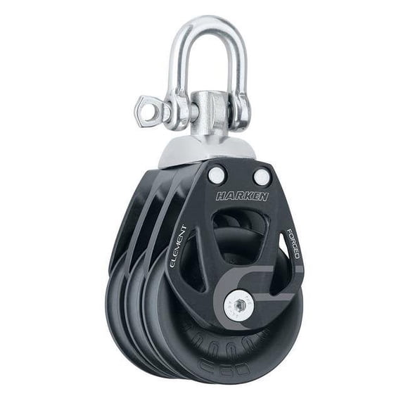 Harken 6272 Bloc d'Éléments en Aluminium Triple 60 mm avec Pivot
