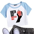 thumbnail image 4 of Green Day Saviors Band Merch Camiseta corta con cuello redondo para niñas, Tops de regalo para fanáticos de verano, 4 of 5