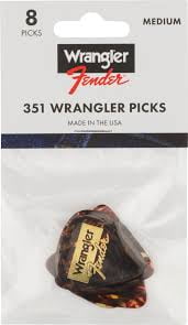 Fender and Wrangler Picks, 351 Shape, Tortoiseshell (8)