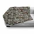 thumbnail image 3 of Tropical Soft Flannel Fleece Blanket, Coconut Palm Tree Exotic Climates Beach Ocean Island Jungle Rainforest, Cozy Plush for Indoor and Outdoor Use, 70" x 90", Dark Brown Green White, by Ambesonne, 3 of 6