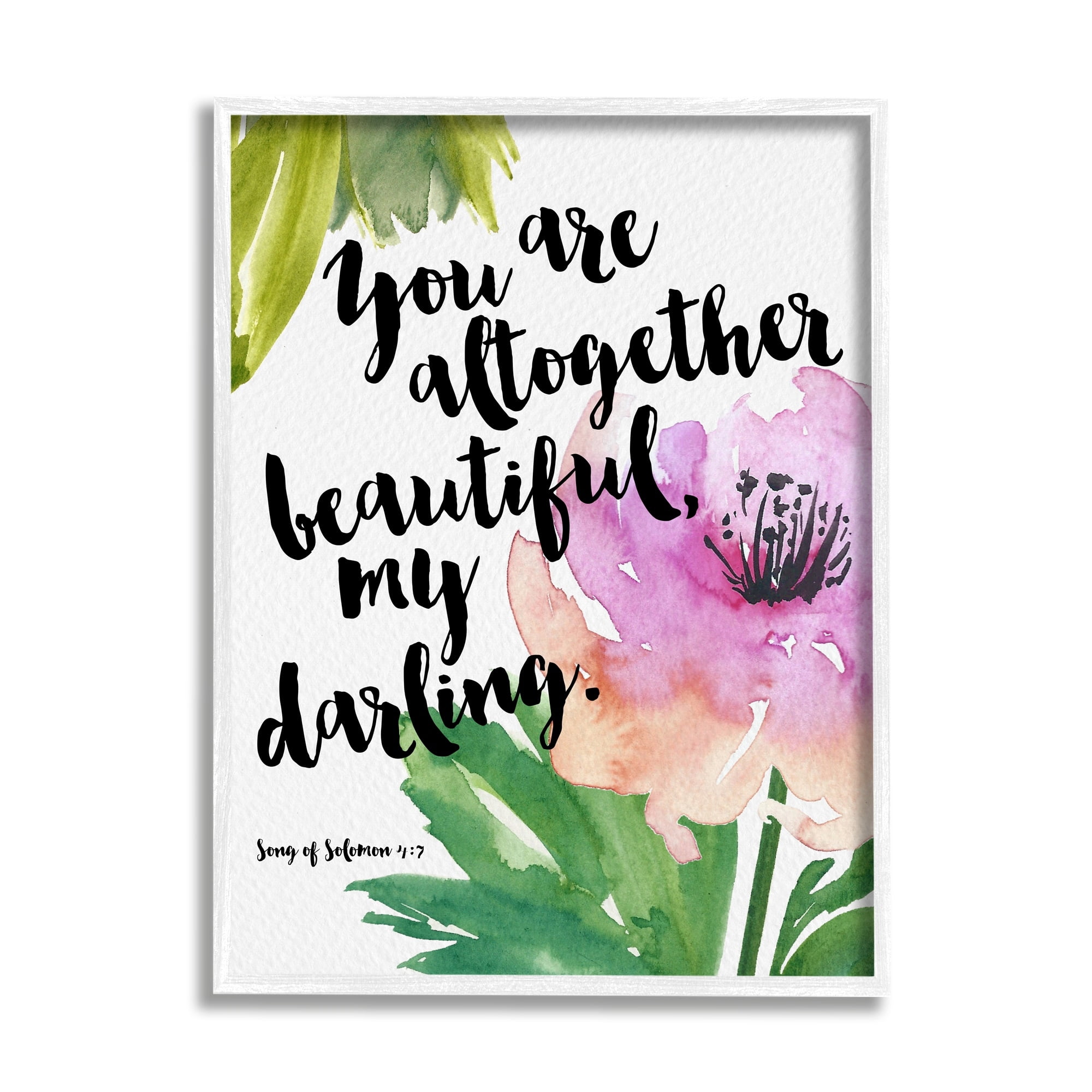 Stupell Industries You Are Altogether Beautiful Spiritual Calligraphy Quote Framed Wall Art, 11 x 14, Design by Amy Brinkman