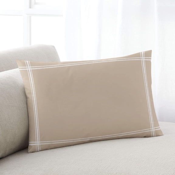 Pure Light Khaki Lumar Pillow Covers, Simple Solid Color Soft Breathable Throw Pillow Cases with Invisible Zipper, Decorative Pillowcase Pillows Protectors for Sofa Bed Chair 16"x24"