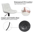 thumbnail image 4 of YOUNIKE Bar Stool, Set of 2, Modern Comfortable PU Leather Chair, Faux Leather High Upholstered Bar Stool, 32.3 Inches Tall, Armless with Backrest, Metal Legs, White, 4 of 9