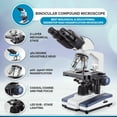 thumbnail image 6 of AmScope 40X-2500X LED Lab Binocular Compound Microscope with 3D-Stage + Microscope Book New, 6 of 8