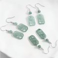 thumbnail image 6 of EOEMY Natural A-Grade Jade Rose Earrings S925 Silver Set Jade Earrings Pendant L-D256, 6 of 7