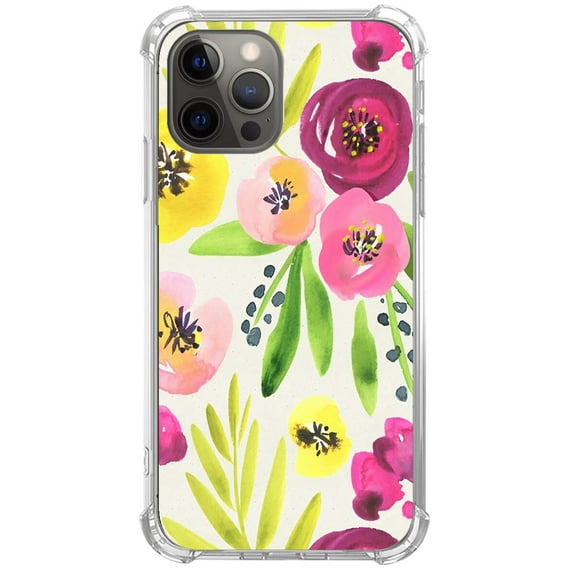 Summer Flower Case for iPhone 13 Pro,Aesthetic Colourful Floral Plant Case for Men Women,Unique Soft TPU Bumper Case Cover