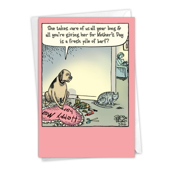 1 Funny Mother's Day Card with Envelope - Pet Gifts C3551MDG