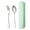 Green, variant on Portable Stainless Steel Fork & Spoon Cutlery Set, Compact Flatware Kit with Gift Box, Simple Stylish Utensils for Outdoor Travel, Camping, Picnic & Daily On-the-Go Dining Use, Pink