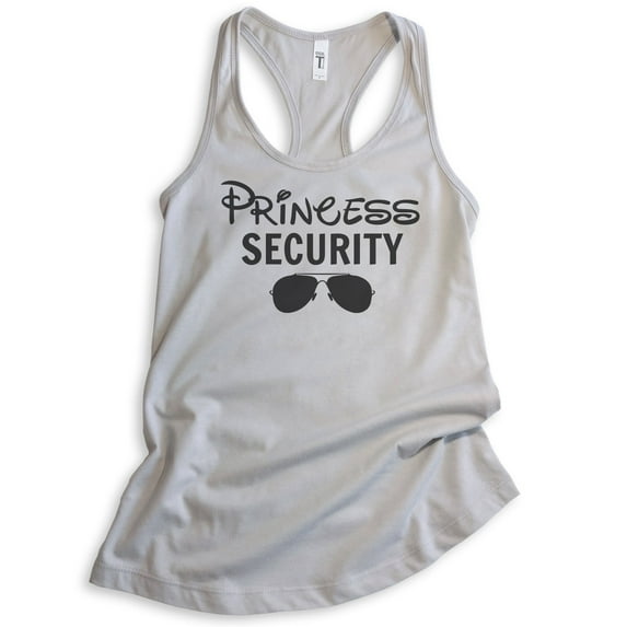 Princess Security Tank Top, Ladies Racerback Tank Top, Funny Princess Tank, Princess Vacation Tank, Silver Gray, Medium