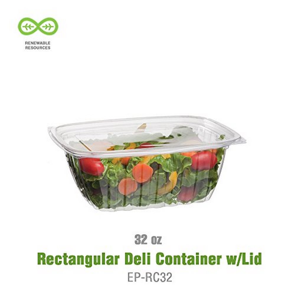 Eco-Products PLA Clear 2 Compartment Deli Lid Snack Container - 32 oz -  EP-RV322 - 400/Case - US Supply House