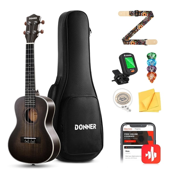 Ukelele de concierto Donner DUC-200D Caoba 58 cm con accesorios