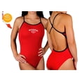 thumbnail image 5 of Adoretex Women's Guard Cross Back One-Piece Swimsuit in Red/Navy, Size 40, 5 of 5