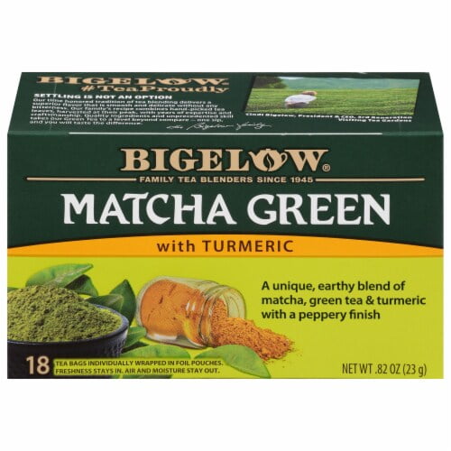 Bigelow Macha Green Tea Bags with Turmeric 18 ct - Pack of 2