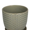 thumbnail image 6 of DecMode Light Gray Porcelain Ceramic Indoor Outdoor Planter with Attached Saucer, Set of 3 8", 6", 5"H, 6 of 10