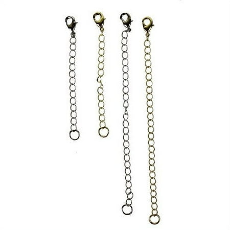 Chain Extenders for Body Piercing Jewelry, 3 Pack with Lobster Claw Clasps