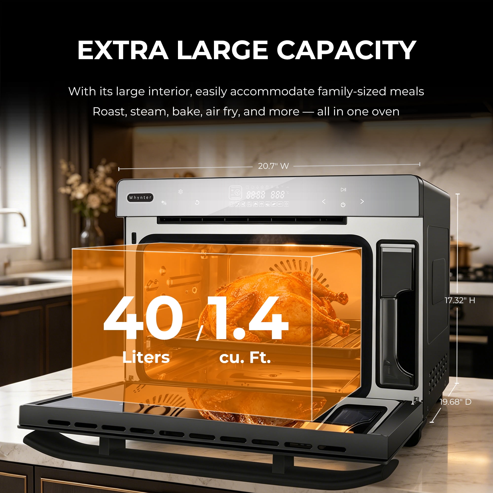 Whynter Grande 40 Quart Capacity Counter-Top Multi-Function Intelligent Convection