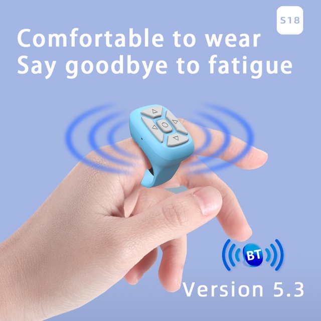 Controlador De Vídeo Cambio de página automático Navegación Control remoto de anillo compatible con Bluetooth (Azul)