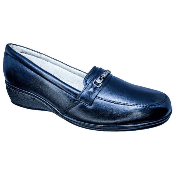 Zapato de Mujer en Piel Borrego para Pie Diabetico Acojinado Comodo Mocasin Casual Confort Enco Footwear Casual Herraje Zapato Piel Borrego confort Color Negro