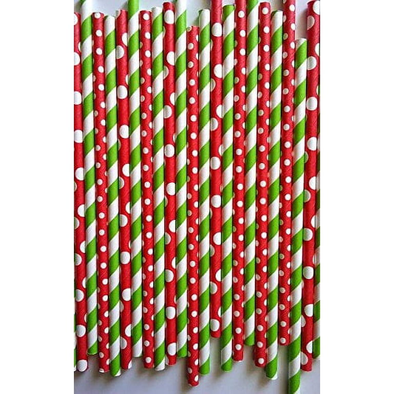 Boddenly Christmas Drinking Straw - Biodegradable Paper Straws Red and Green  Pack of 25 (G, 6x197 mm)