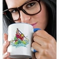 thumbnail image 2 of 3drose, Bidarka Rapid Rafting Graphic Sports Design, 15oz Two-tone Blue Mug, 2 of 6