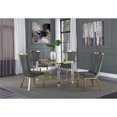 thumbnail image 2 of 5pc. 68" x 40" Glass Dining Set with 4 Chairs and Gold Stainless Steel, 2 of 4