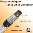 GasSaf 6FT Propane Adapter Hose 1lb to 20lb Propane Connection