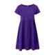 thumbnail image 4 of 2025 Vestido largo de algodón y lino para mujer, con cuello redondo, tallas grandes, corte holgado, color liso, estilo veraniego/OL, 4 of 5