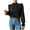 Black, variant on Mikilon Women Half High Neck Business Blouses Solid Color Long Sleeve Work Top/Shirt