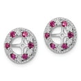thumbnail image 2 of FB Jewels Sterling Silver Rhodium Created Ruby Earring Jacket, 2 of 3