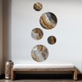 thumbnail image 3 of Designart "Marble Essence Gold and Grey I" Abstract Marble Metal Wall Art Set of 5 Piece, 3 of 5