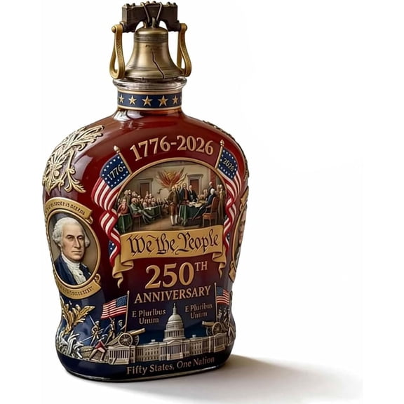 America 250th Anniversary “We The People” Heritage Whiskey Glass, Declaration of Independence Printed Glasses, 250 Anniversary Whiskey Bottle, for Liquor Scotch Bourbon