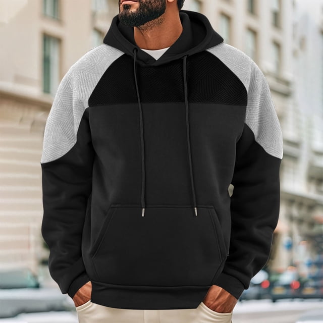 pstuiky manga larga para hombre, Sudadera con capucha y bolsillo de manga larga holgada informal a la moda para hombre salir tops m