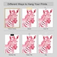 thumbnail image 2 of PixonSign Adhesive Wall Art Love and Wildlife Striped Zebra and Heart Illustrations Posters, Set of 4 Pink Preppy Room Digital Art Minimalism Colorful Canvas Prints for Home Decor - 8"x10", 2 of 5