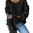 thumbnail image 3 of Women'S Oversized Sweaters Fall Cute Crewneck Long Sleeve Knit Pullover Sweater Jumper Tops Black XL, 3 of 7