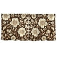 thumbnail image 7 of Yayeee Kitchen Curtains Tier Set of 2 Light Filtering 57"x24" Over Sink Window Panels, Brown Floral, 7 of 7